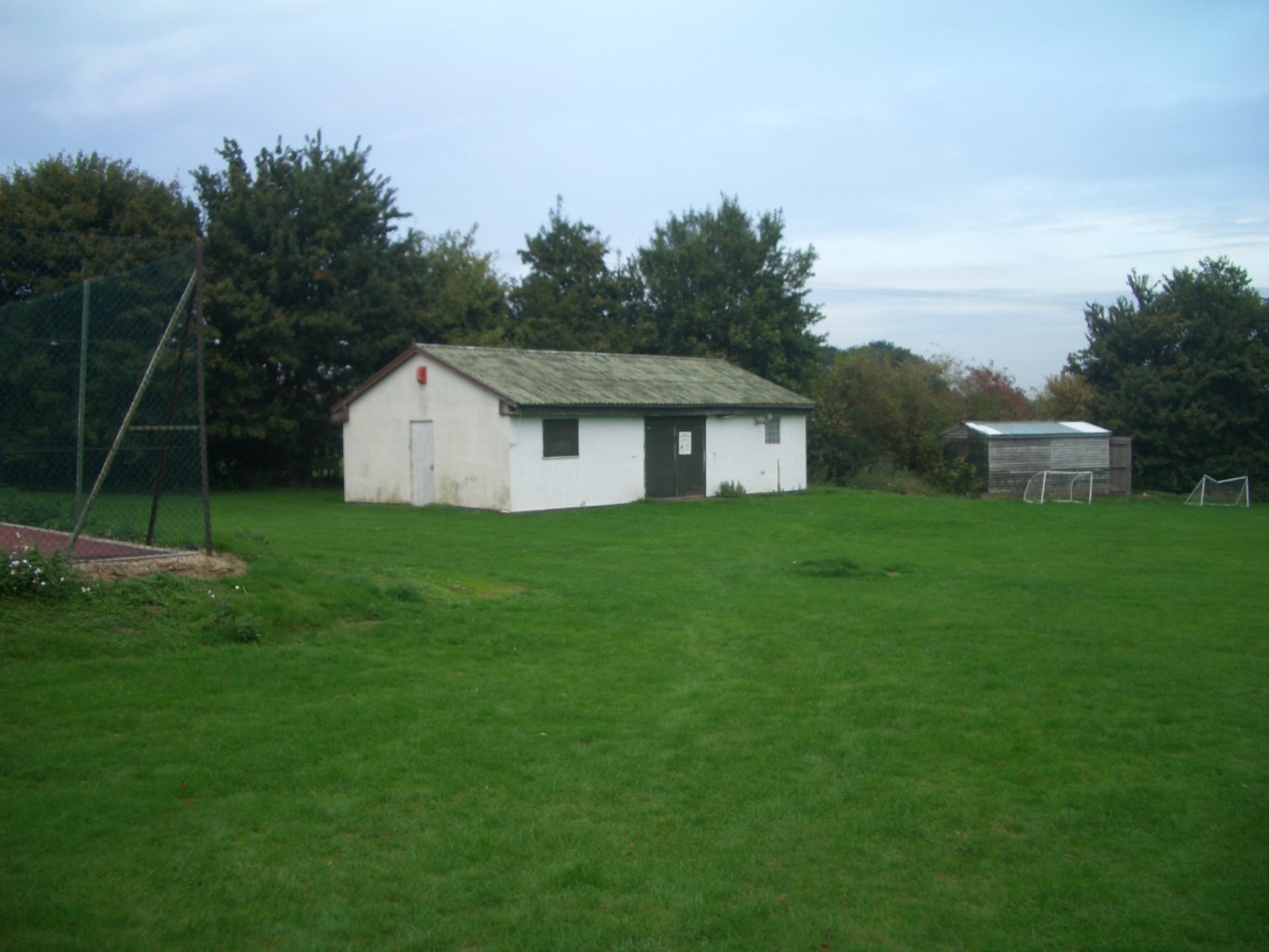 The old sports pavilion now replaced by the new Village Hall